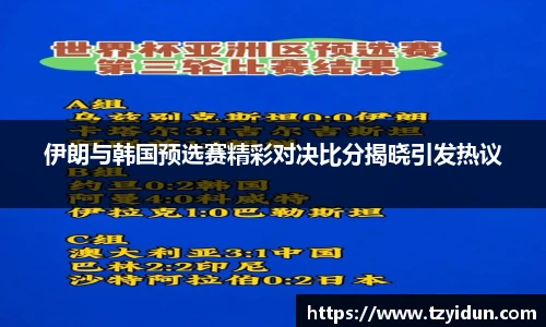 伊朗与韩国预选赛精彩对决比分揭晓引发热议